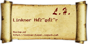 Linkner Hágár névjegykártya